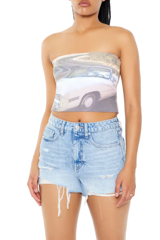 Vintage Car Cropped Tube Top sold by Urban Planet