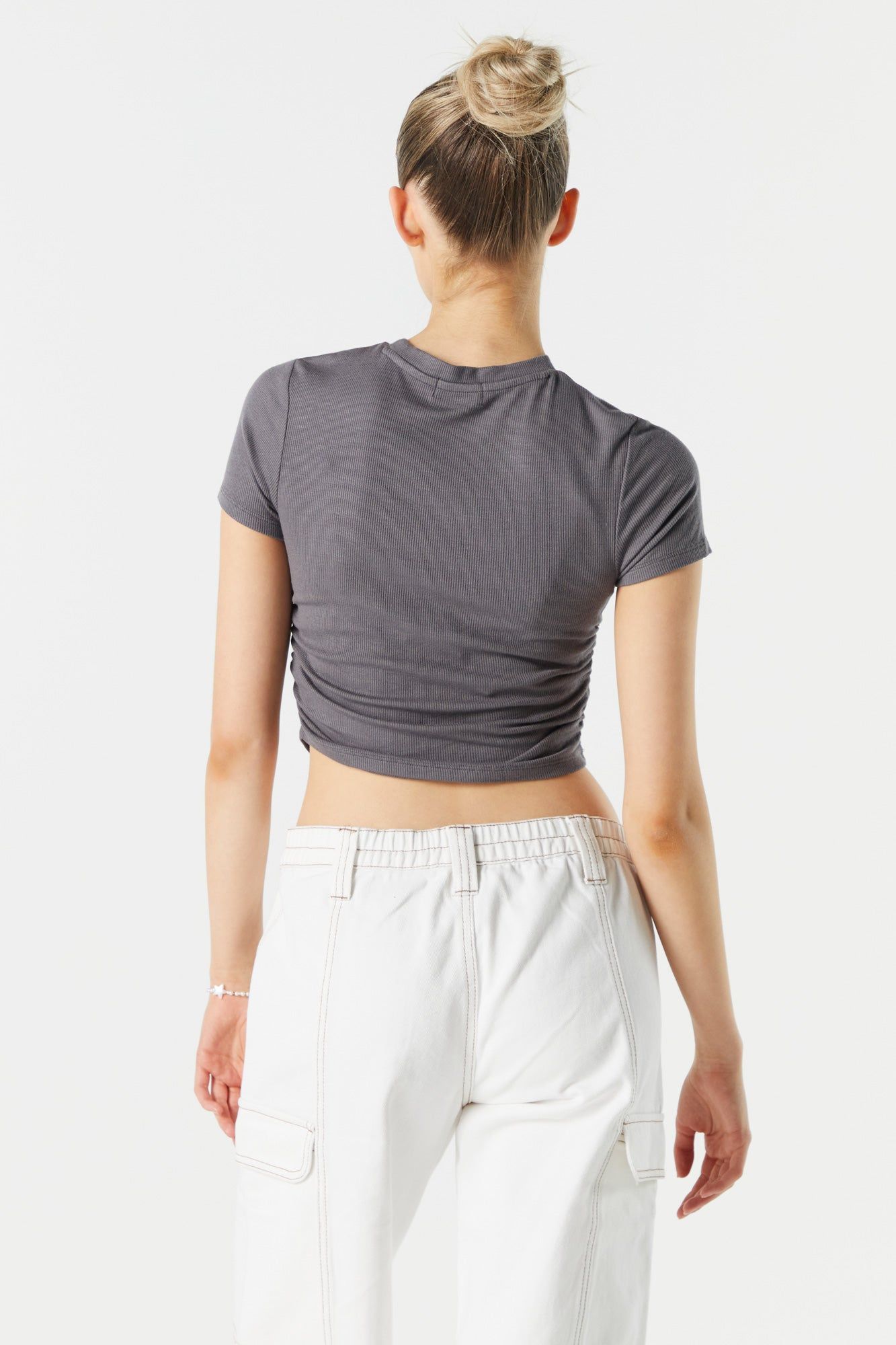 Ribbed Side Cinched Crop Top sold by Urban Planet product image thumbnail 8