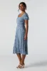 Floral Sweetheart Puff Sleeve Midi Dress sold by Urban Planet