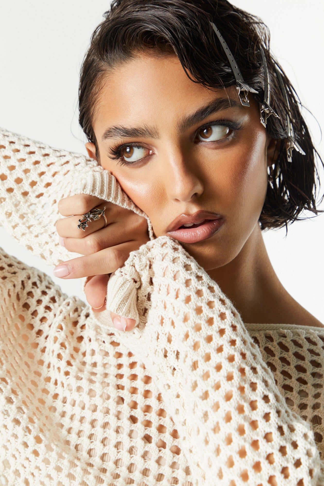 Wide Knit Long Sleeve Crop Top sold by Urban Planet product image thumbnail 3