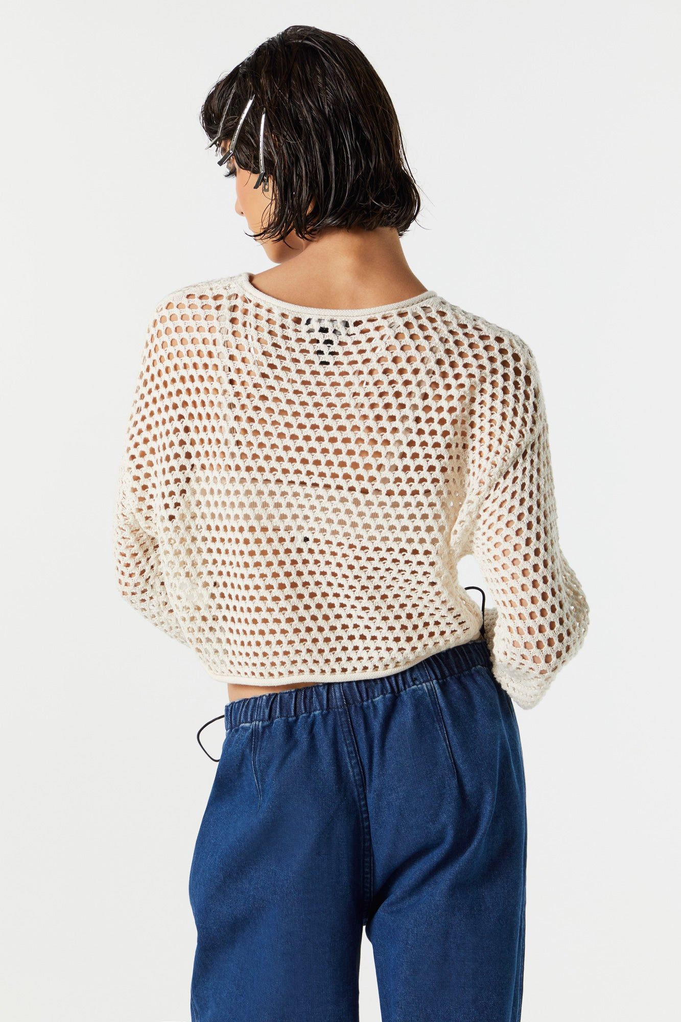 Wide Knit Long Sleeve Crop Top sold by Urban Planet product image thumbnail 2