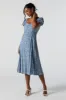 Floral Sweetheart Puff Sleeve Midi Dress sold by Urban Planet