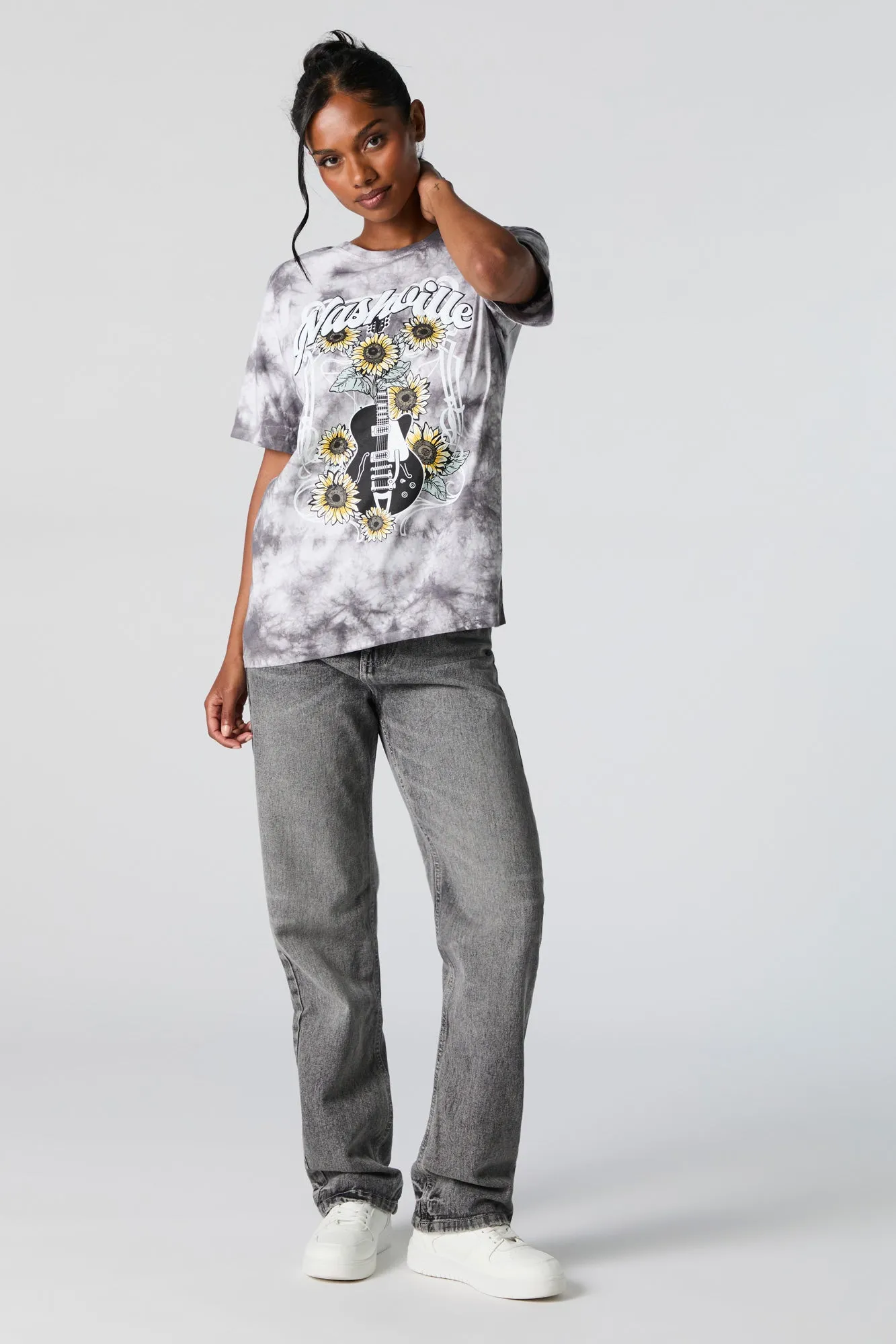 Nashville Graphic Tie Dye Boyfriend T-Shirt sold by Urban Planet product image thumbnail 2