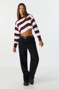 Striped Cropped Crewneck Sweater sold by Urban Planet