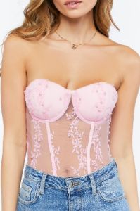 Maillot bustier en filet avec perles sold by Urban Planet