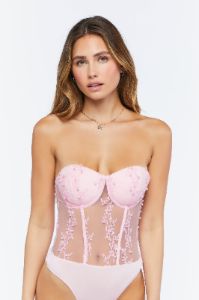 Maillot bustier en filet avec perles sold by Urban Planet