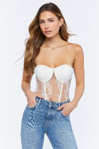 Maillot bustier en filet avec perles sold by Urban Planet
