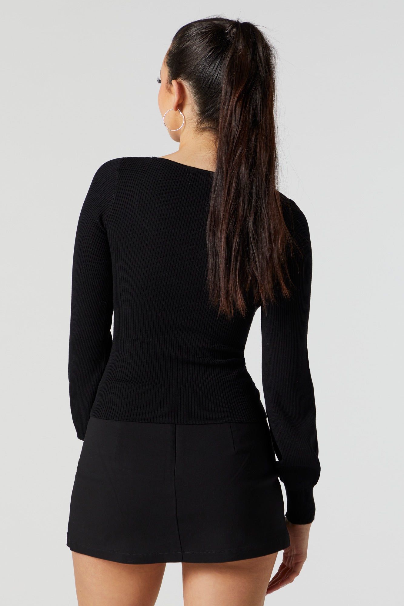 Chandail en tricot côtelé à manches bouffantes sold by Urban Planet product image thumbnail 2