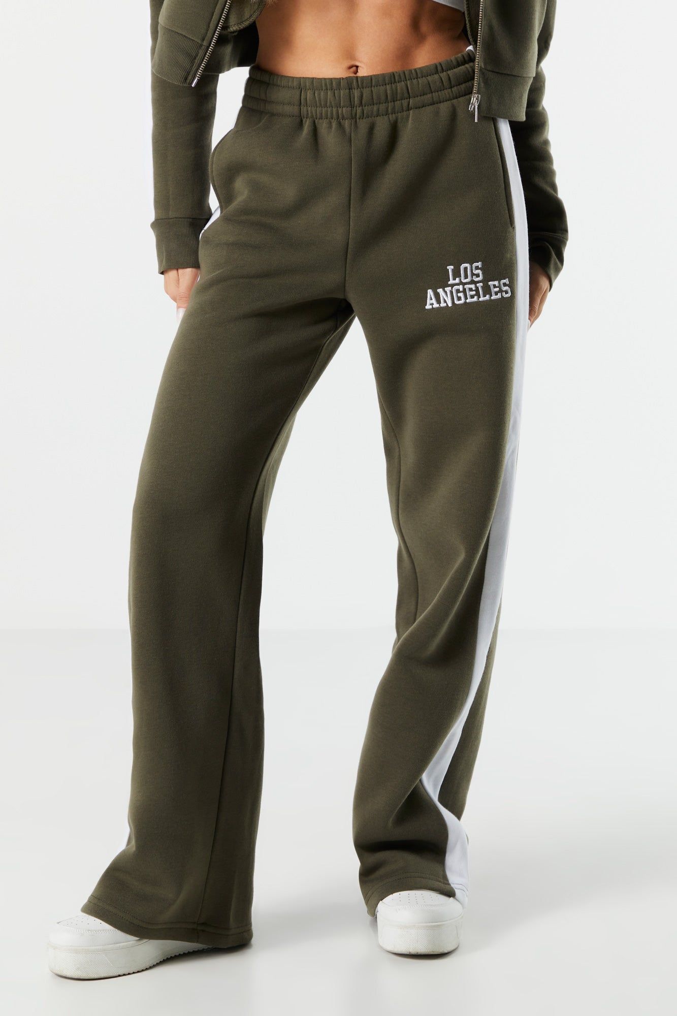 LA Embroidered Fleece Wide Leg Track Pant sold by Urban Planet product image thumbnail 2