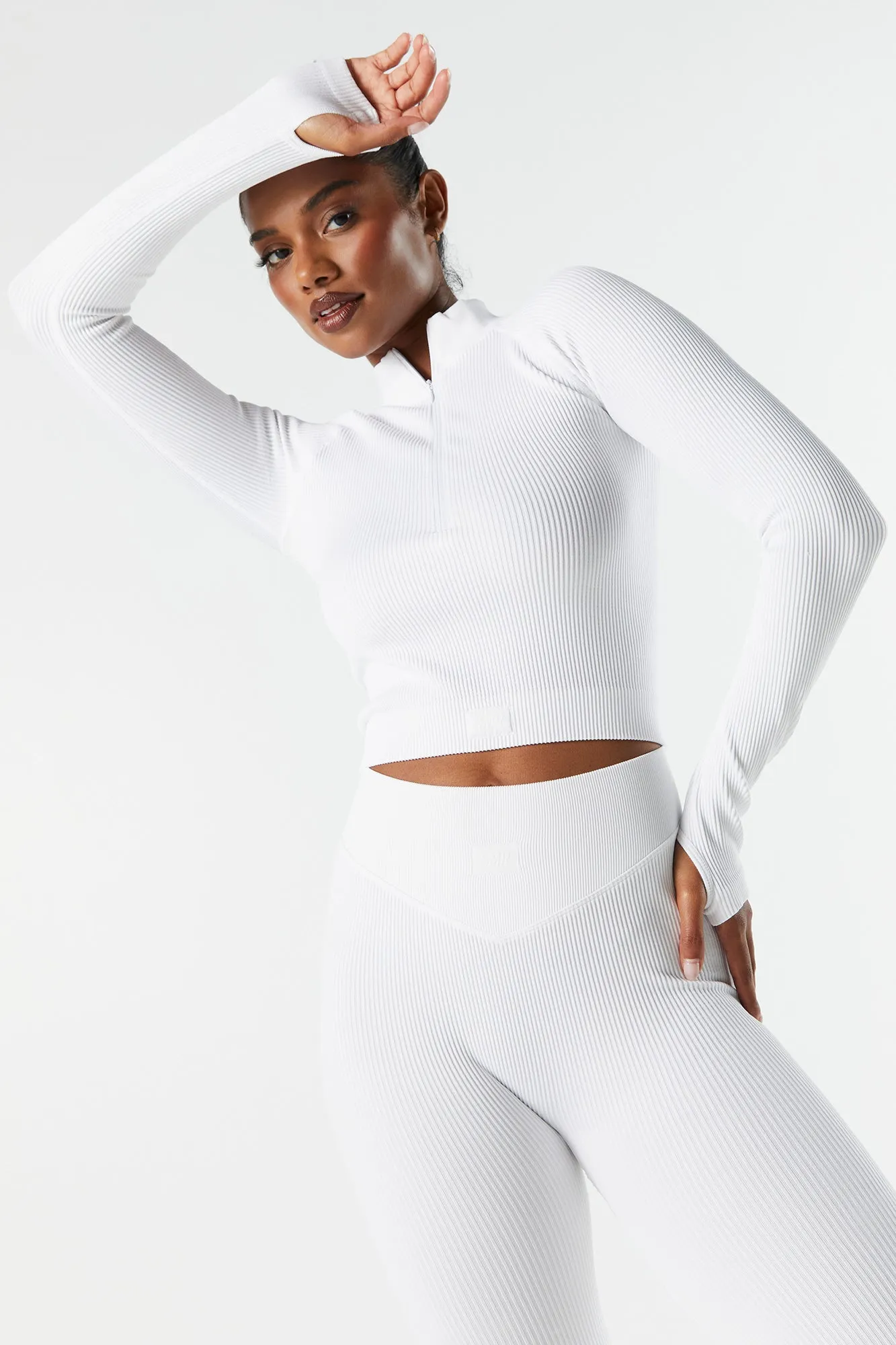 Sommer Ray Seamless Ribbed Quarter Zip Active Top sold by Urban Planet product image thumbnail 5