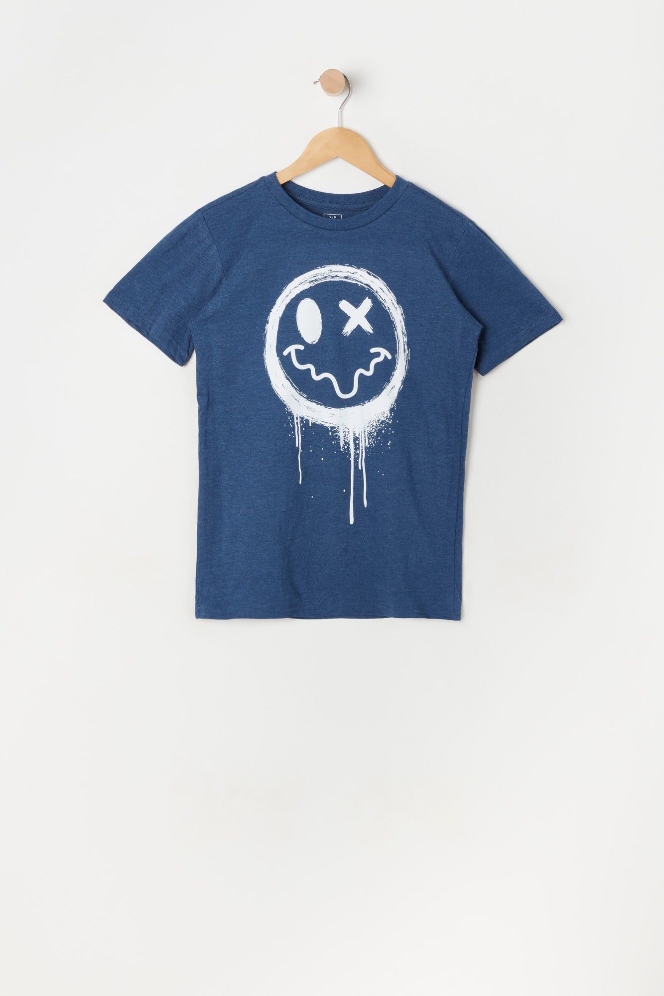 Boys Distorted Smiley Face Graphic T-Shirt sold by Urban Planet