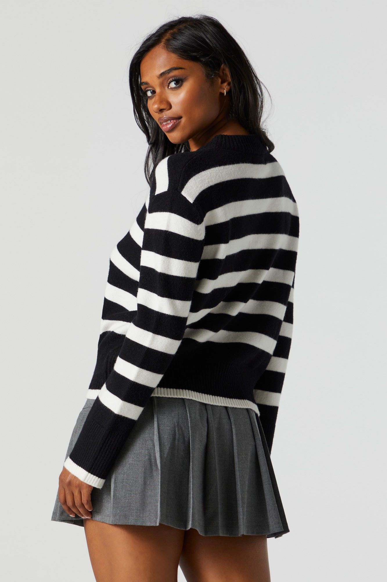 Oversized Striped Crewneck Sweater sold by Urban Planet product image thumbnail 2