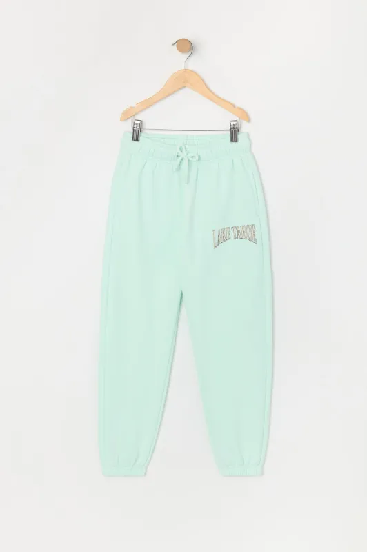 Girls Lake Tahoe Embroidered Fleece Jogger sold by Urban Planet