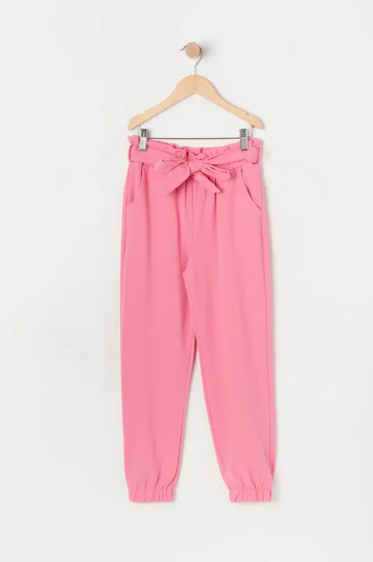 Girls Belted Paperbag Jogger sold by Urban Planet