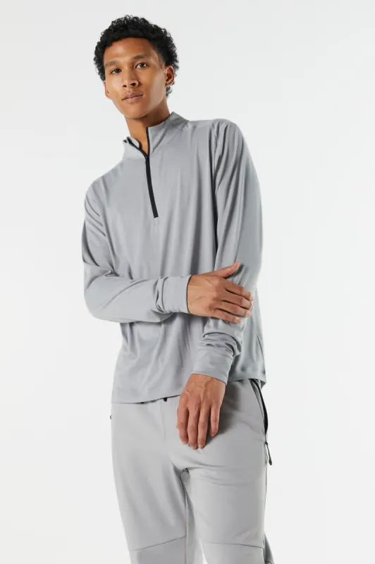 Soft Tech Fleece Quarter Zip Long Sleeve Top sold by Urban Planet