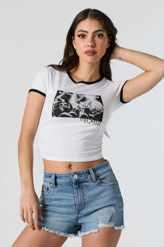 Live Music Graphic Cinched Baby T-Shirt sold by Urban Planet