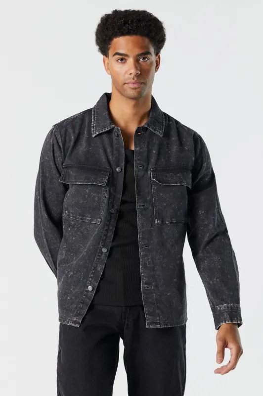 Blouson en denim taureau délavé à l'acide sold by Urban Planet