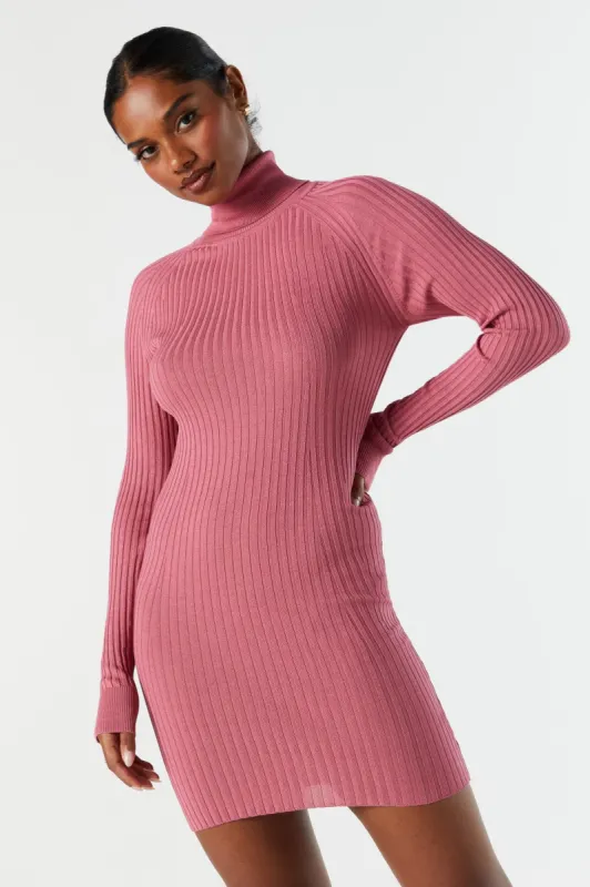 Ribbed Knit Turtleneck Mini Dress sold by Urban Planet