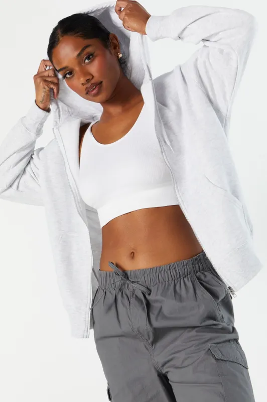 Oversized Fleece Zip-Up Hoodie sold by Urban Planet