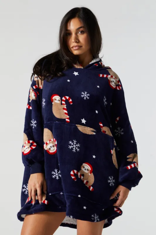 Haut surdimensionné à imprimé Paresseux de Noël sold by Urban Planet