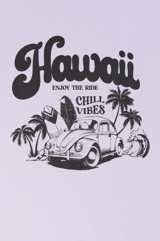 Hawaii Graphic Washed Boyfriend T-Shirt sold by Urban Planet