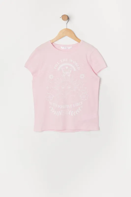 Girls Positive Vibes Graphic T-Shirt sold by Urban Planet