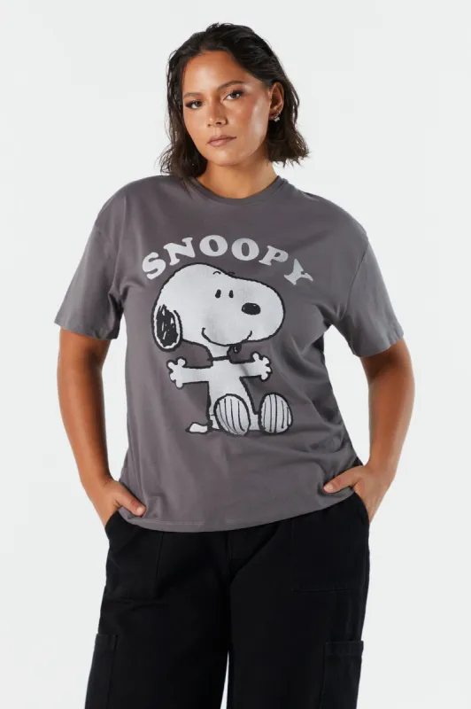 Snoopy Graphic Boyfriend T-Shirt sold by Urban Planet