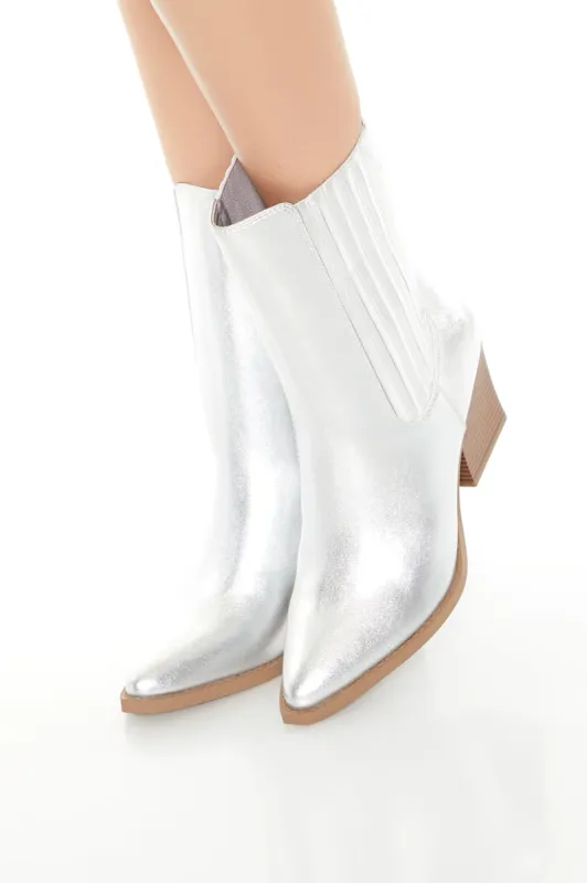 Metallic Pointed Booties sold by Urban Planet