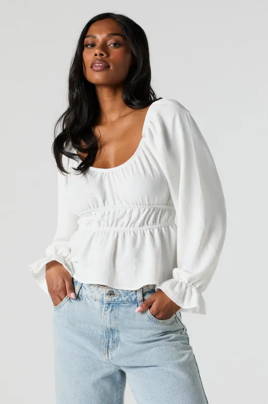 Elastic Waist Long Sleeve Top sold by Urban Planet