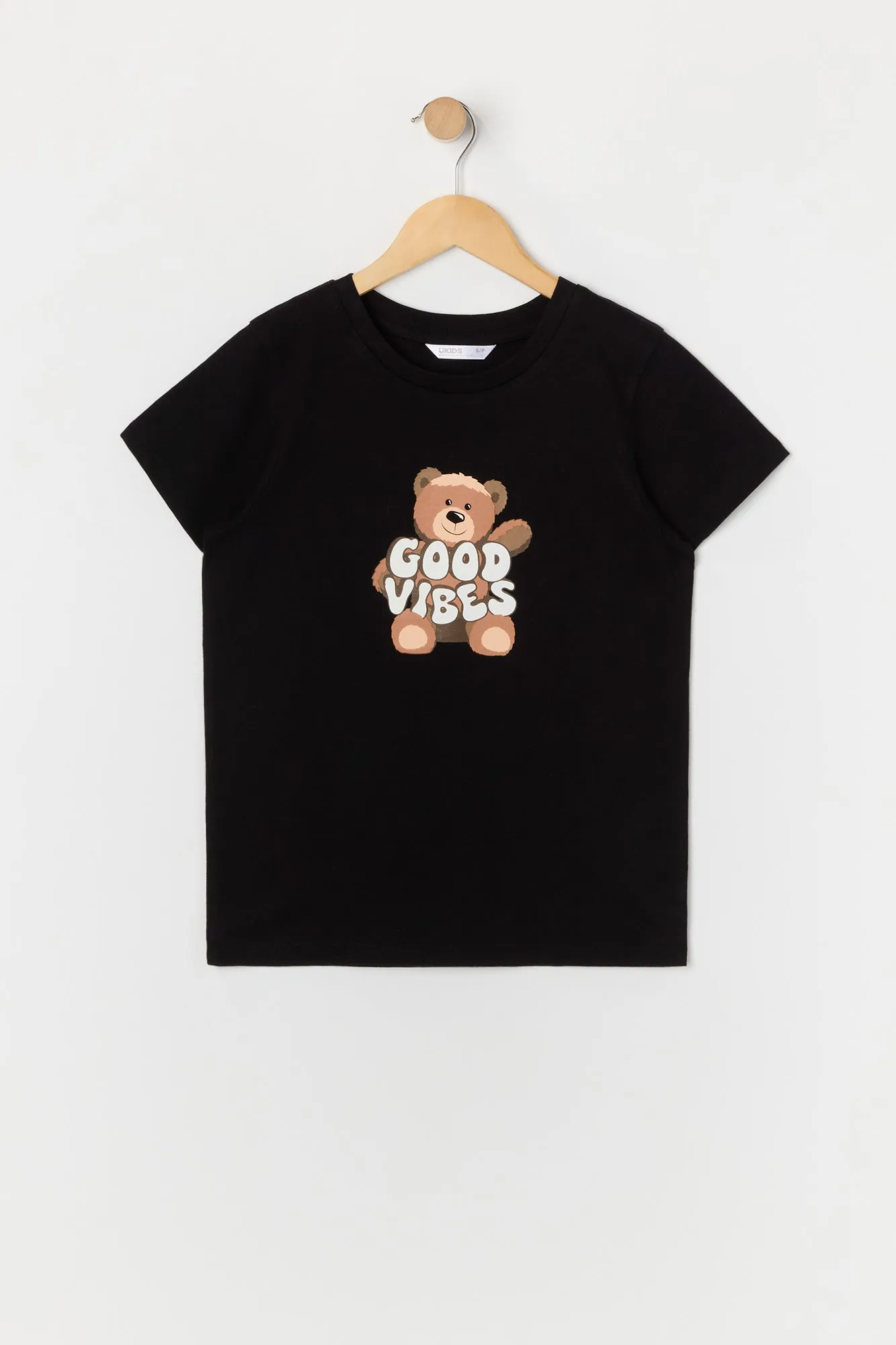 Girls Good Vibes Teddy Graphic T-Shirt sold by Urban Planet