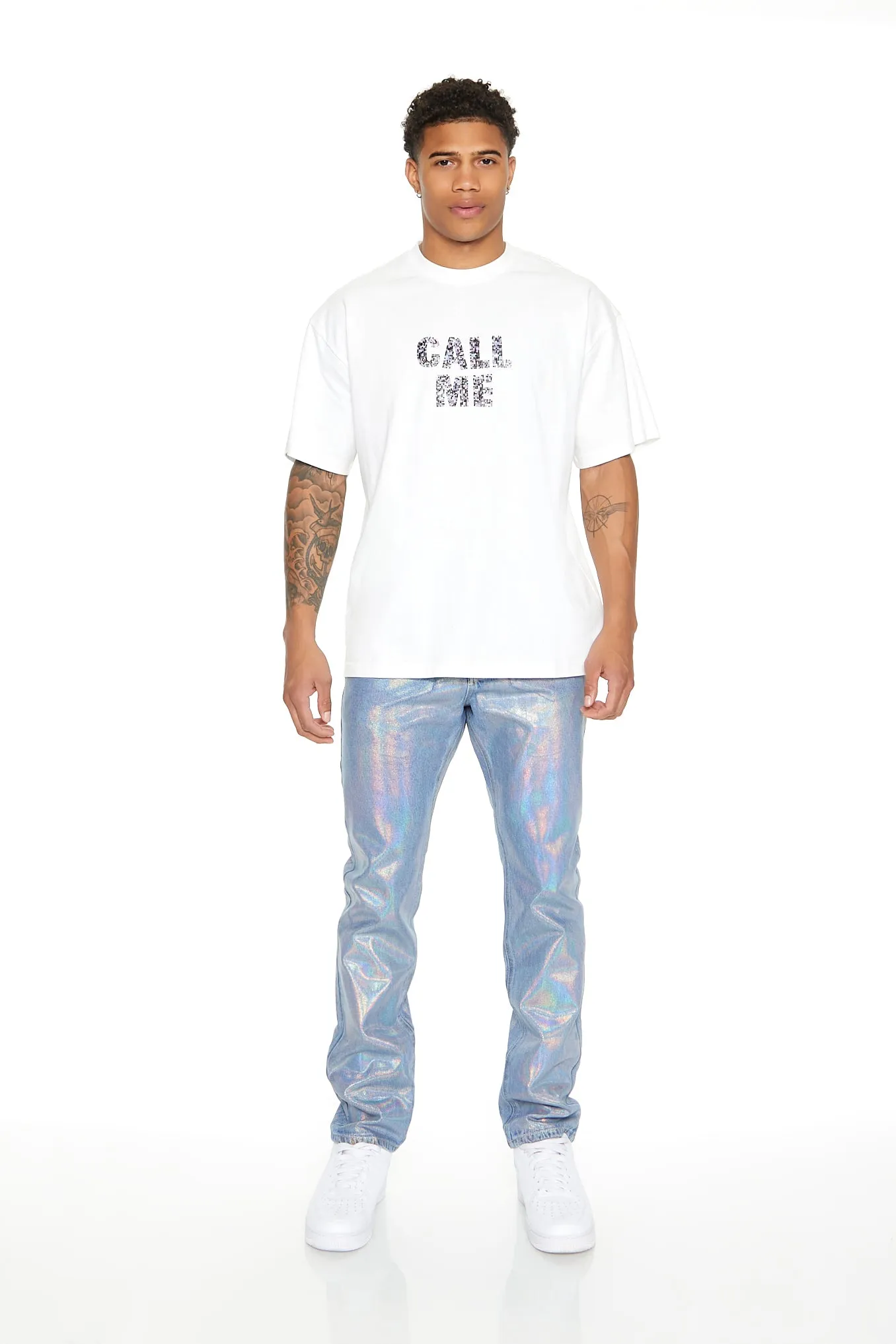 T-shirt à imprimé Call Me avec similiperles sold by Urban Planet product image thumbnail 3