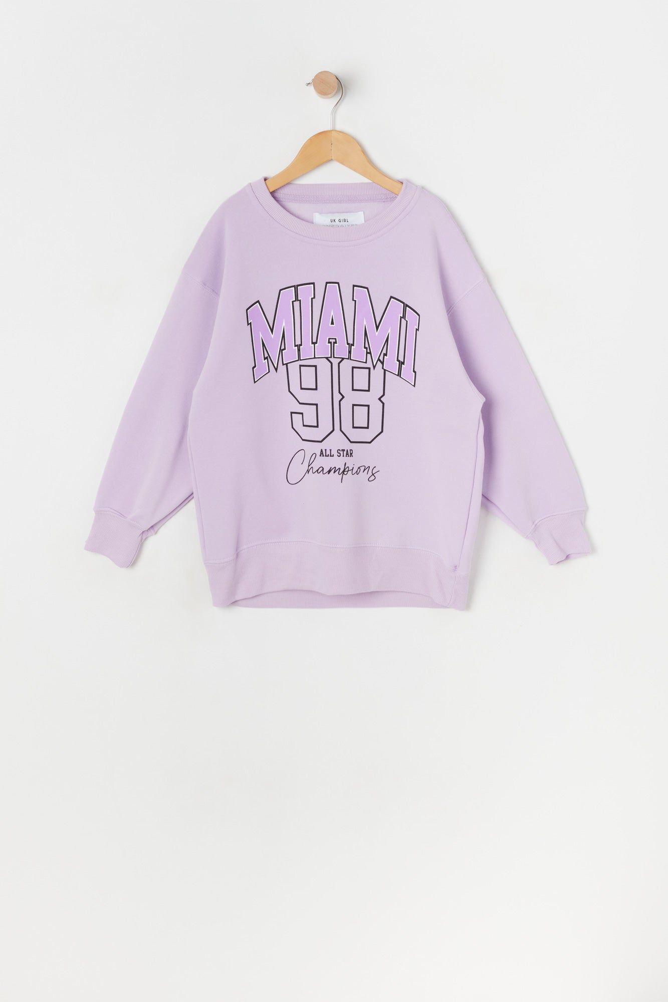 Girls Fleece Oversized Miami Graphic Sweatshirt sold by Urban Planet