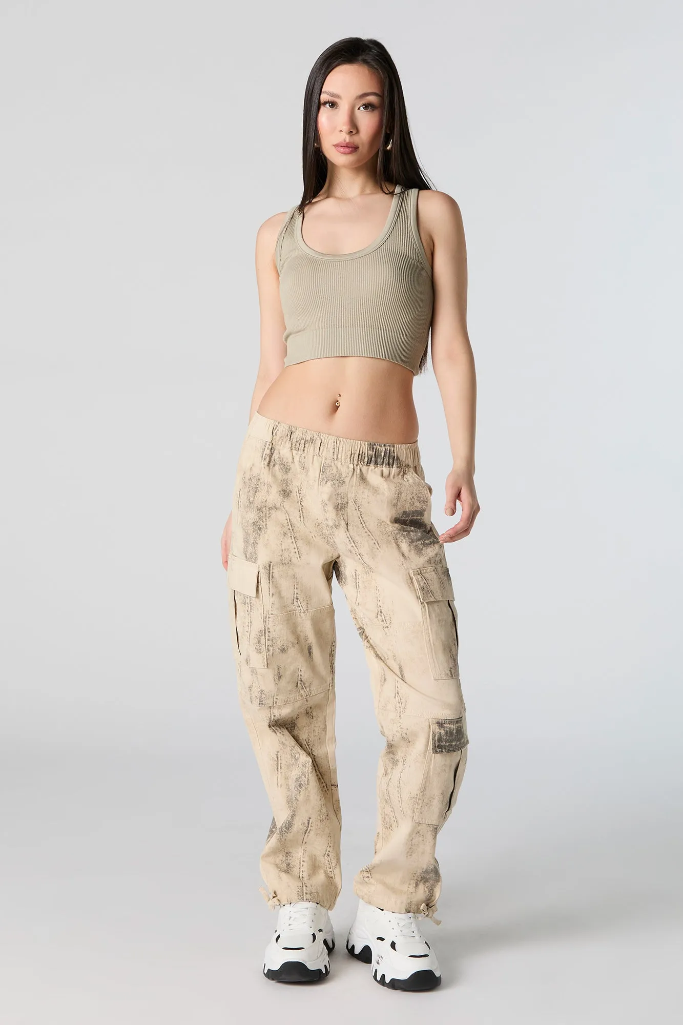 Seamless Ribbed Scoop Neck Tank with Built-In Bra Cups sold by Urban Planet product image thumbnail 3