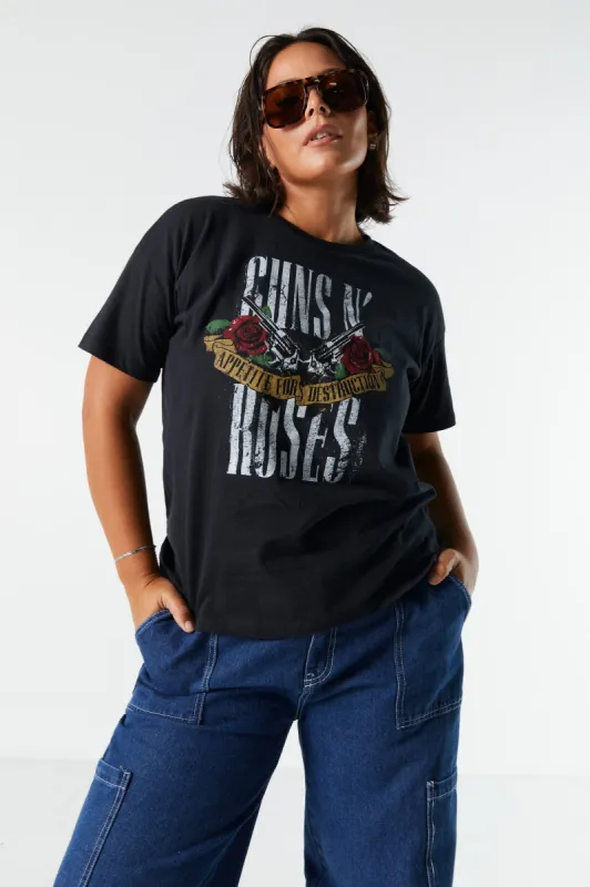 T-shirt coupe garçonne à imprimé Guns n Roses sold by Urban Planet