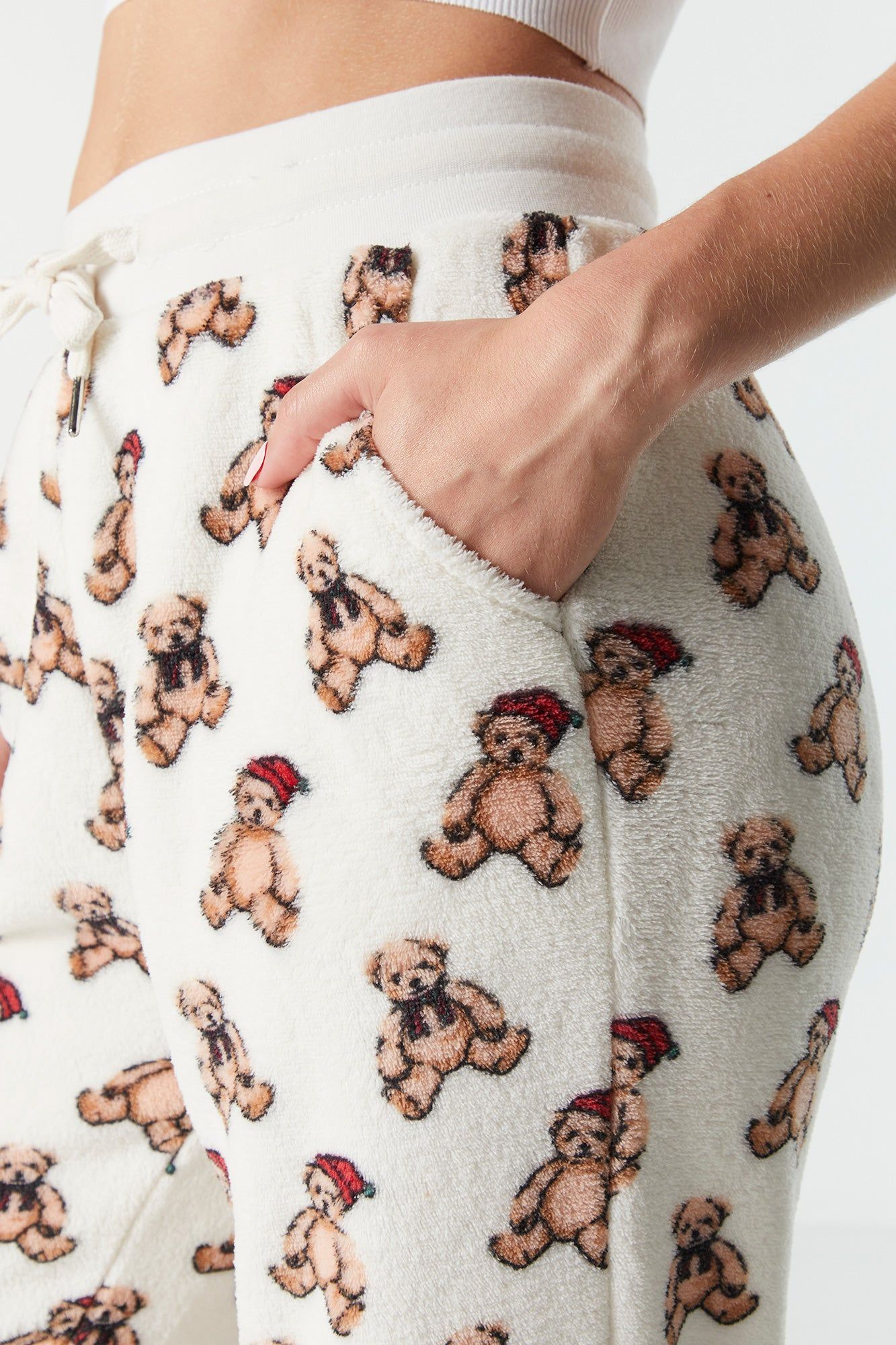 Plush Xmas Teddy Pajama Jogger sold by Urban Planet product image thumbnail 4
