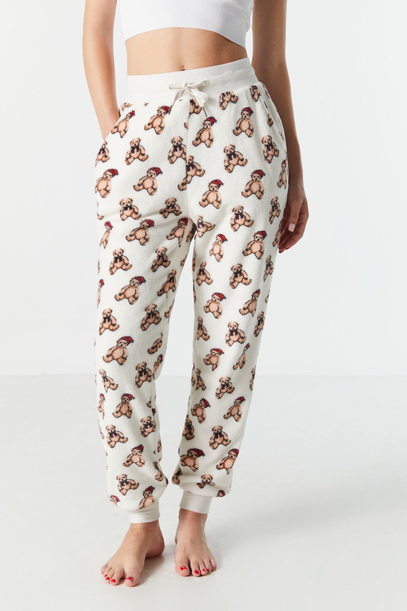 Plush Xmas Teddy Pajama Jogger sold by Urban Planet product image thumbnail 2