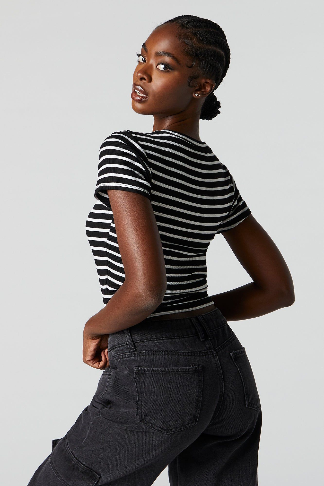 Striped High Neck Baby T-Shirt sold by Urban Planet product image thumbnail 2