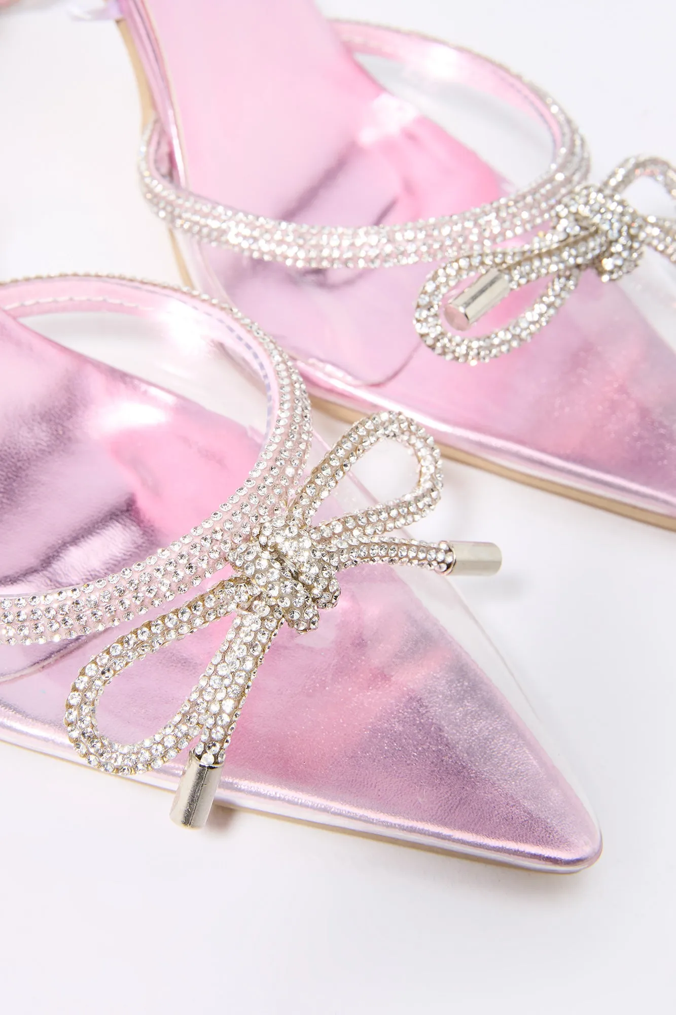 Rhinestone Bow Clear Pointed Heel sold by Urban Planet product image thumbnail 4
