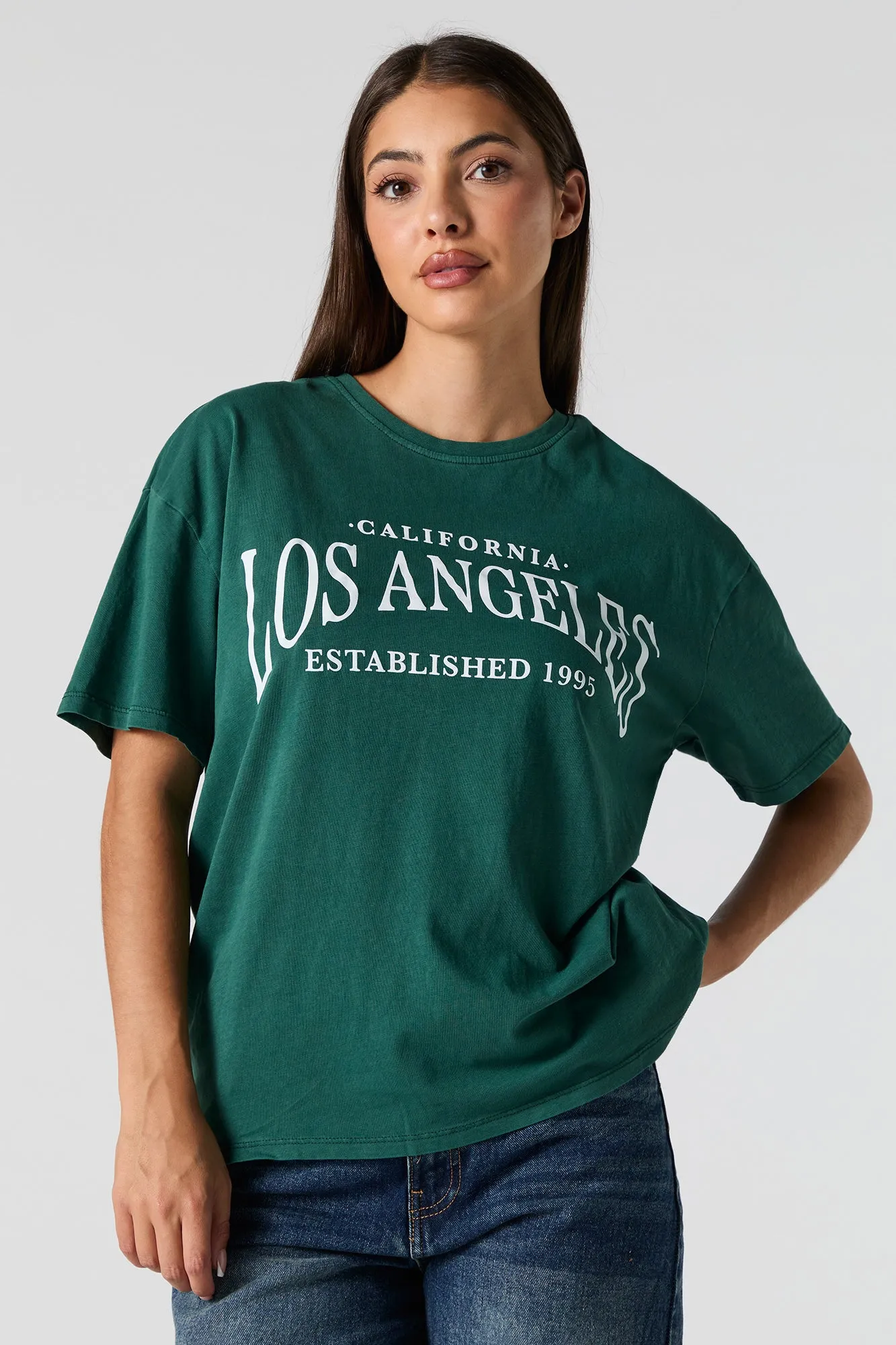 Los Angeles Est 1995 Graphic Boyfriend T-Shirt sold by Urban Planet