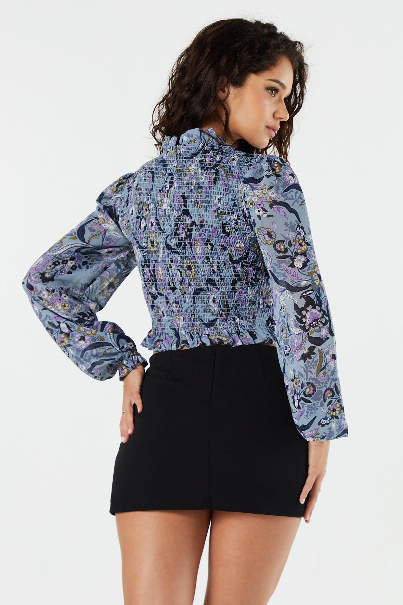 Smocked Cropped Long Sleeve Top sold by Urban Planet product image thumbnail 2