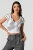 T-shirt court cranté côtelé rayé sold by Urban Planet