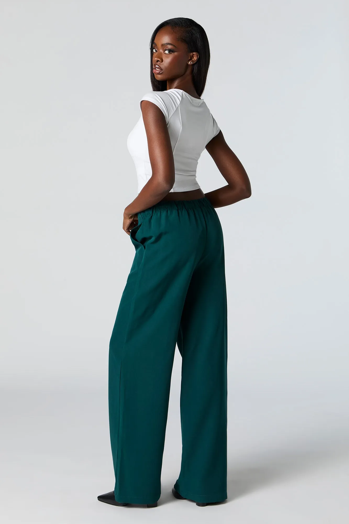 Pantalon habillé à jambe droite avec taille coulissante sold by Urban Planet product image thumbnail 3