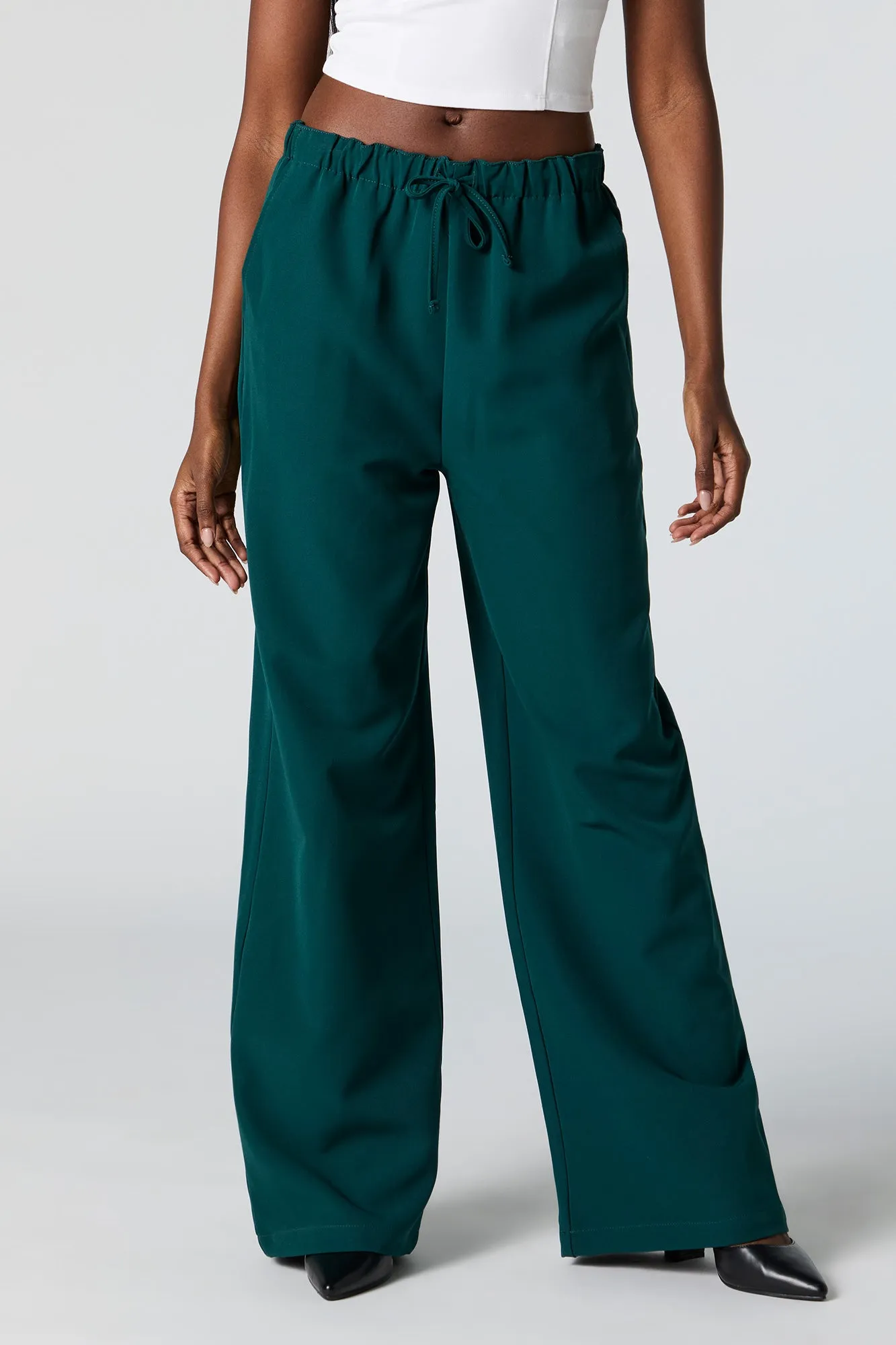 Pantalon habillé à jambe droite avec taille coulissante sold by Urban Planet product image thumbnail 2