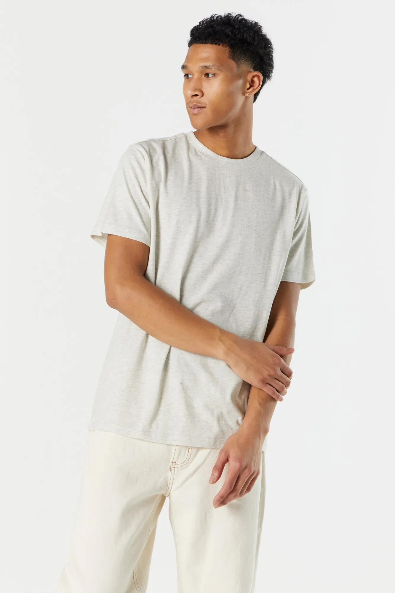 Basic Washed Crewneck T-Shirt sold by Urban Planet