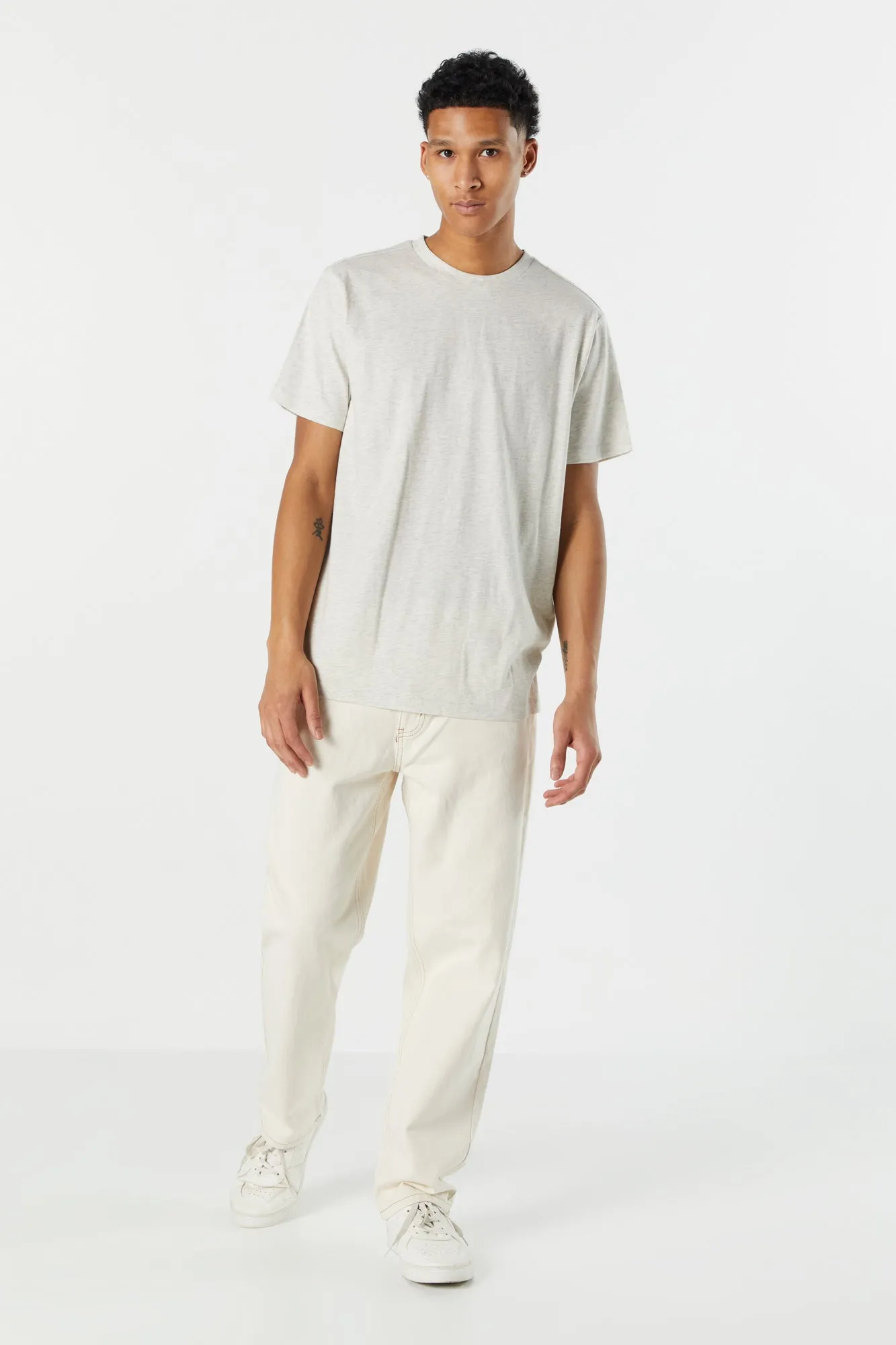Basic Washed Crewneck T-Shirt sold by Urban Planet product image thumbnail 3