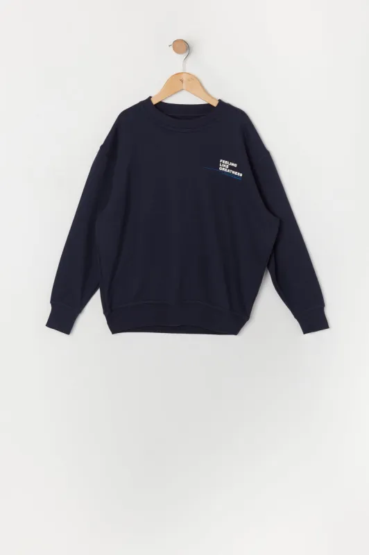 Boys Feeling Like Greatness Graphic Sweatshirt sold by Urban Planet