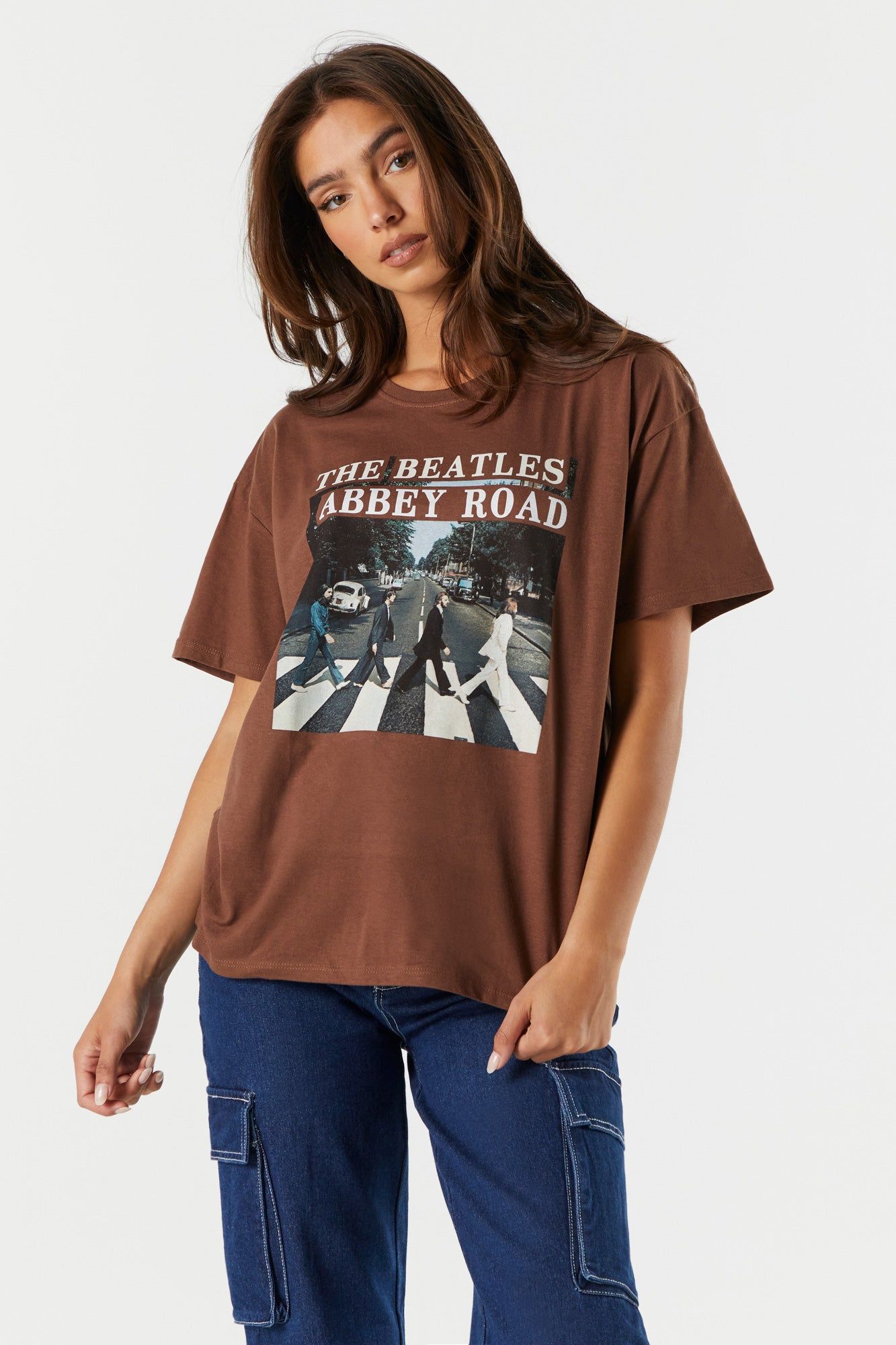 T-shirt de coupe garçonne à imprimé Abbey Road sold by Urban Planet