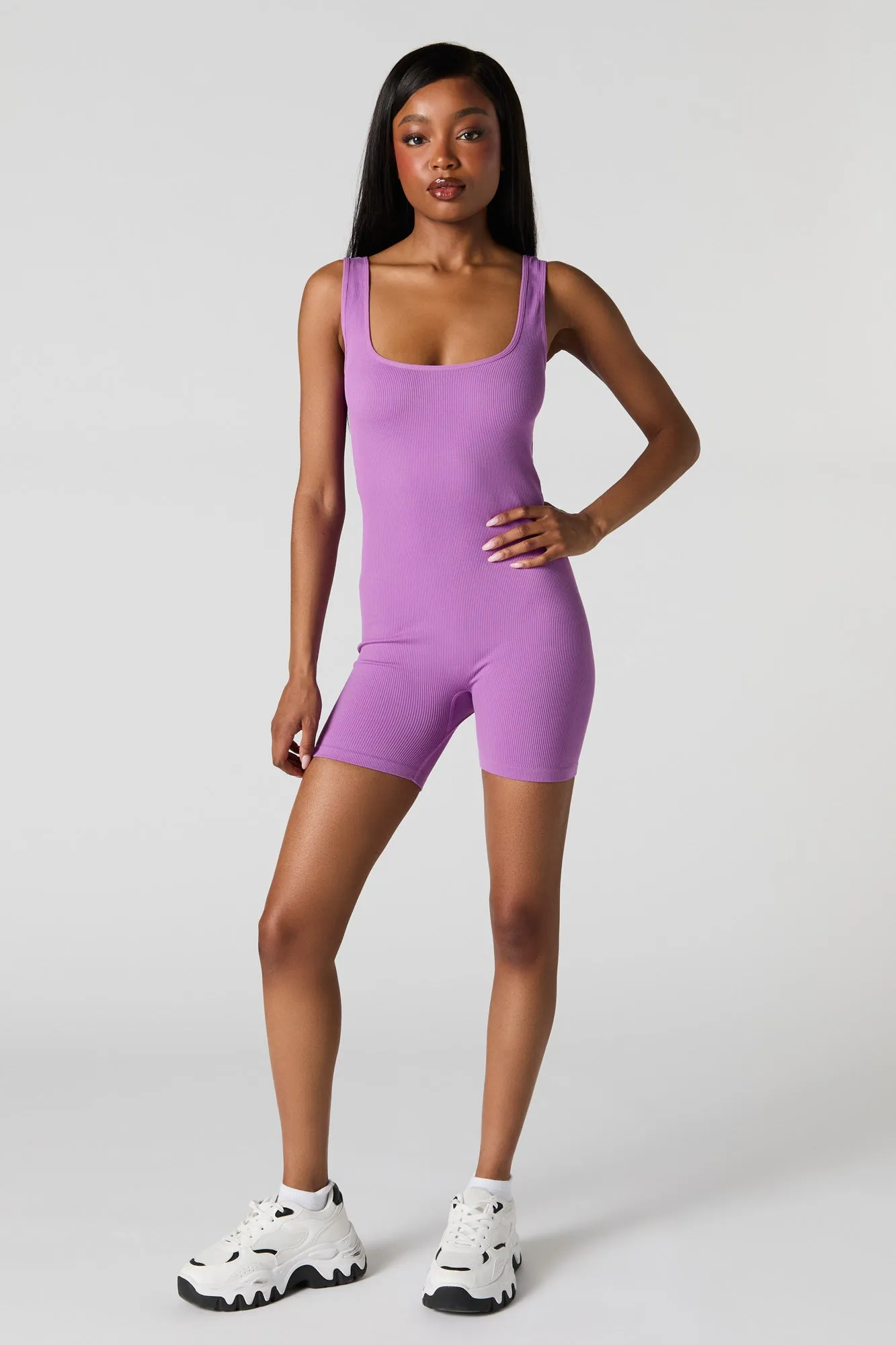 Seamless Scoop Neck Active Romper sold by Urban Planet product image thumbnail 3