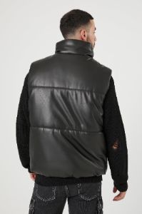 Faux Leather Funnel Neck Vest sold by Urban Planet