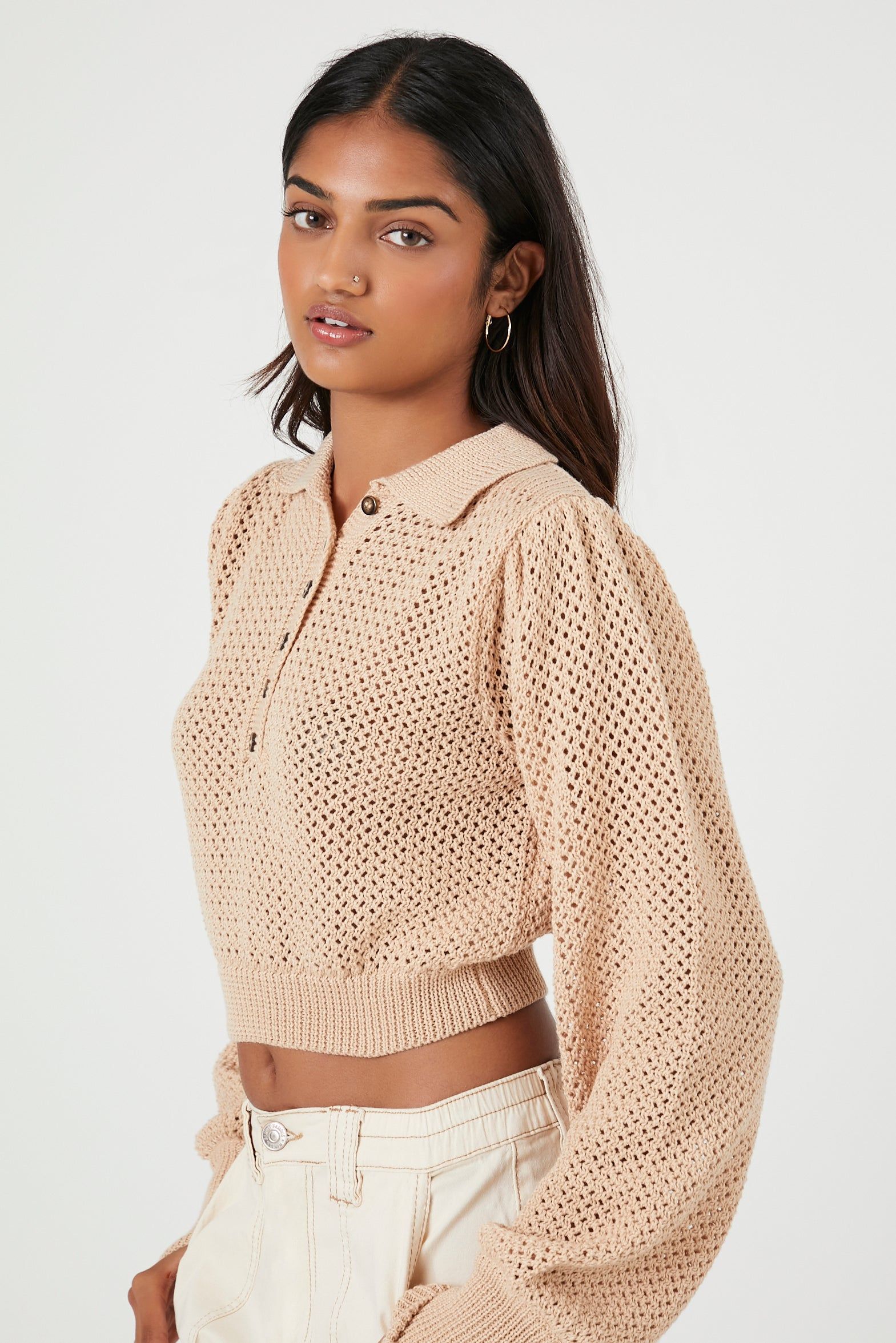 Open Knit Buttoned Sweater sold by Urban Planet product image thumbnail 2